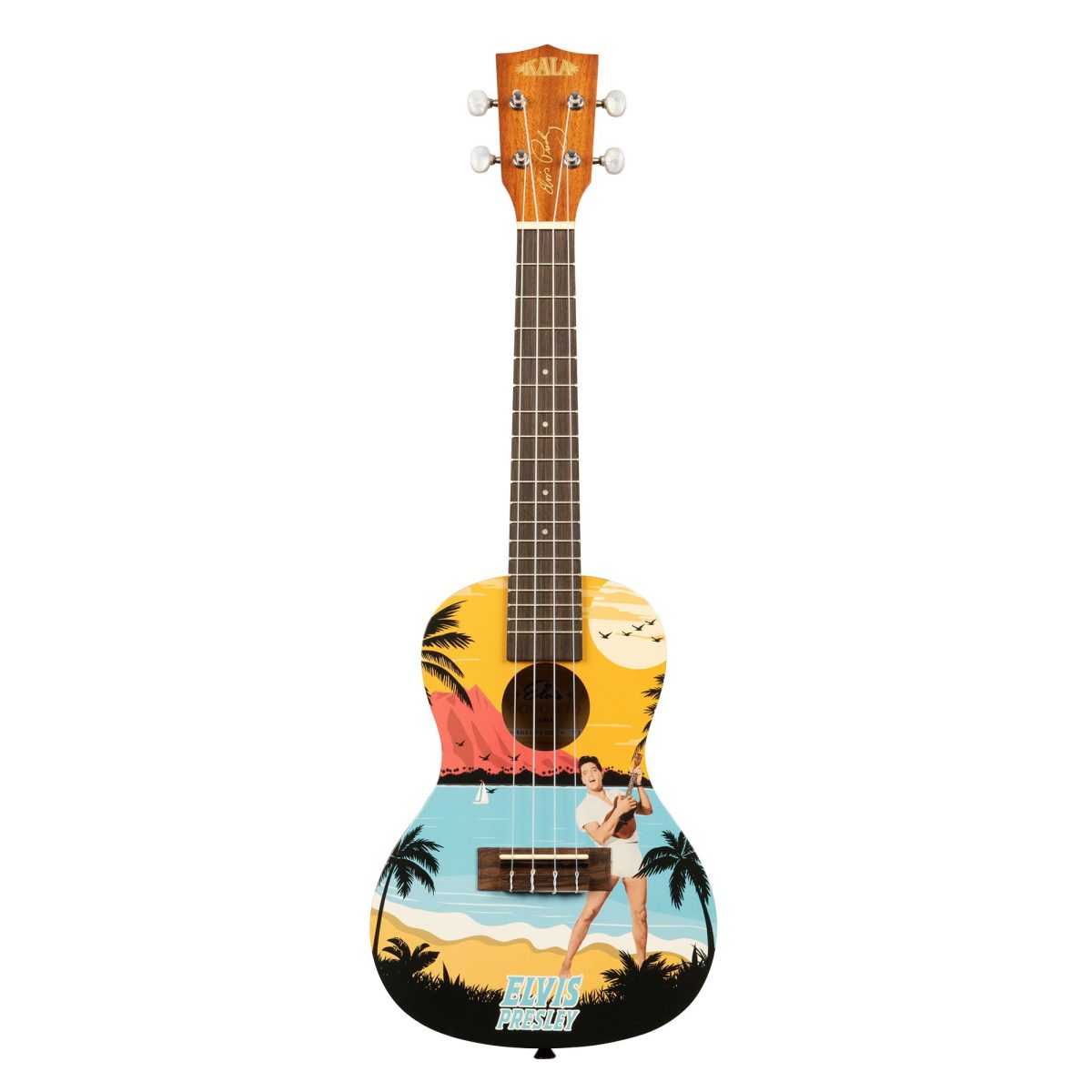 Kala Elvis Blue Hawaii Concert Ukulele Eğitim Seti